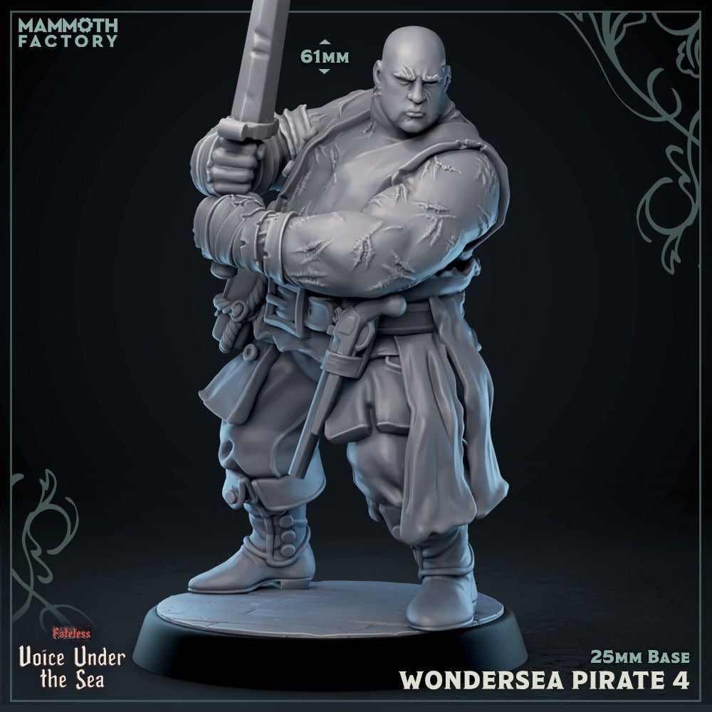 Wondersea Pirates - Voice Under the Sea - 3d Printed Miniature Sculpted by Mammoth Factory