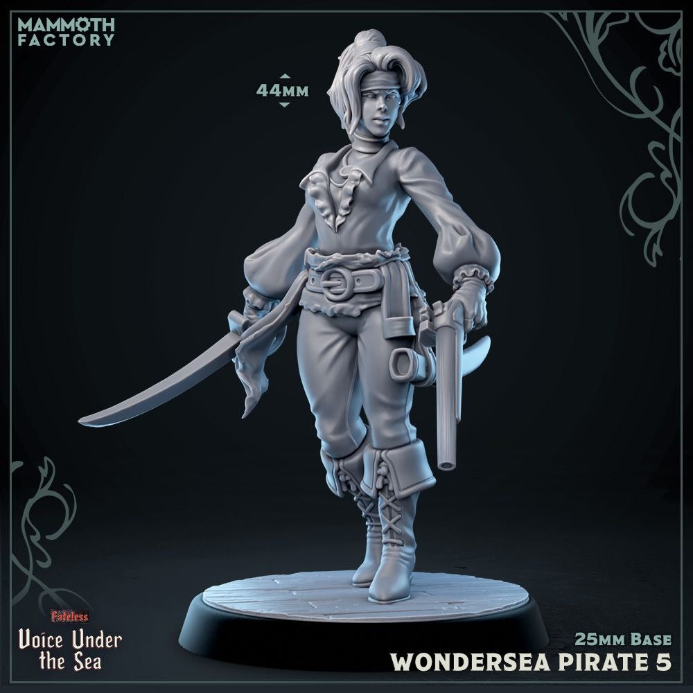 Wondersea Pirates - Voice Under the Sea - 3d Printed Miniature Sculpted by Mammoth Factory
