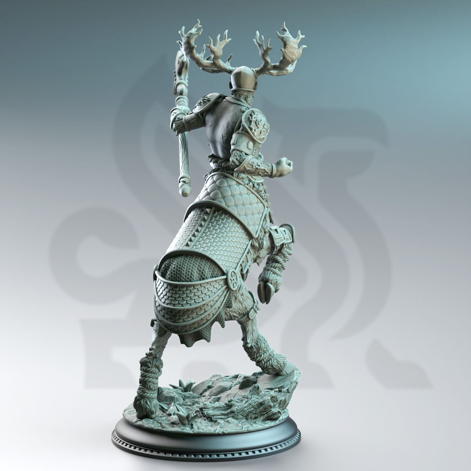 Gungnir of House Jernbark, Centaur Noble - 3d Printed Miniature Sculpted by DM Stash