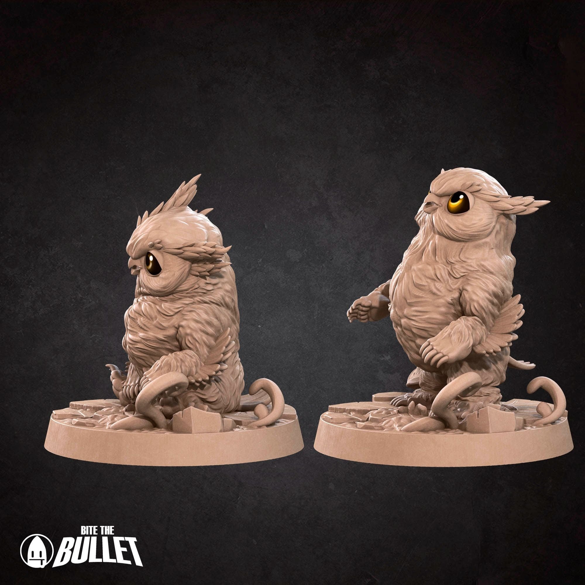 Owlbear Cubs - Iconic Monsters - 3d Printed Miniature sculpted by Bite the Bullet