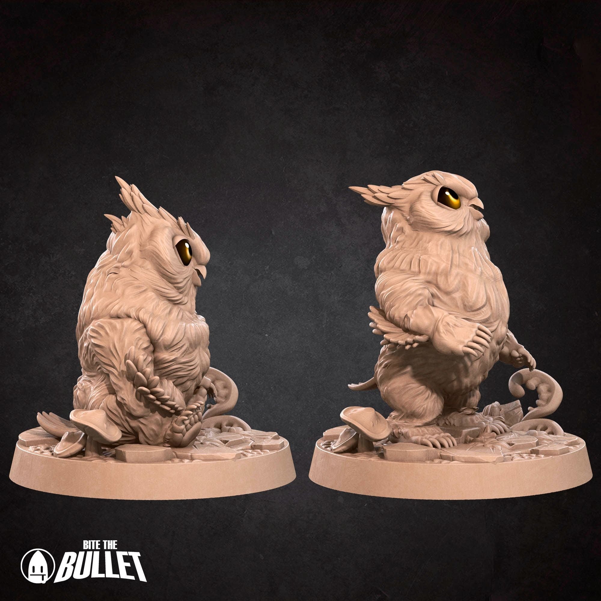 Owlbear Cubs - Iconic Monsters - 3d Printed Miniature sculpted by Bite the Bullet
