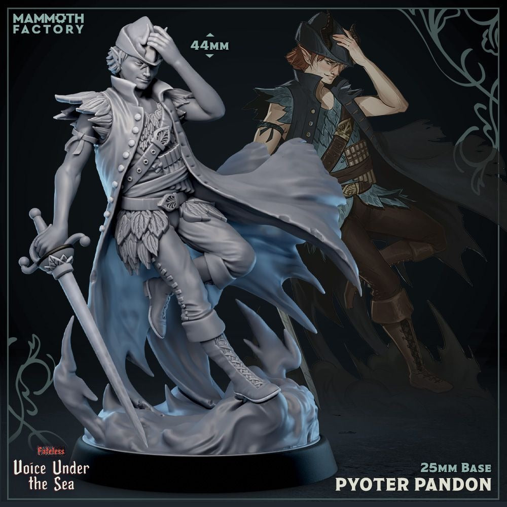 Pyotr Pandon, Prince of the Neverisles - Voice Under the Sea - 3d Printed Miniature Sculpted by Mammoth Factory