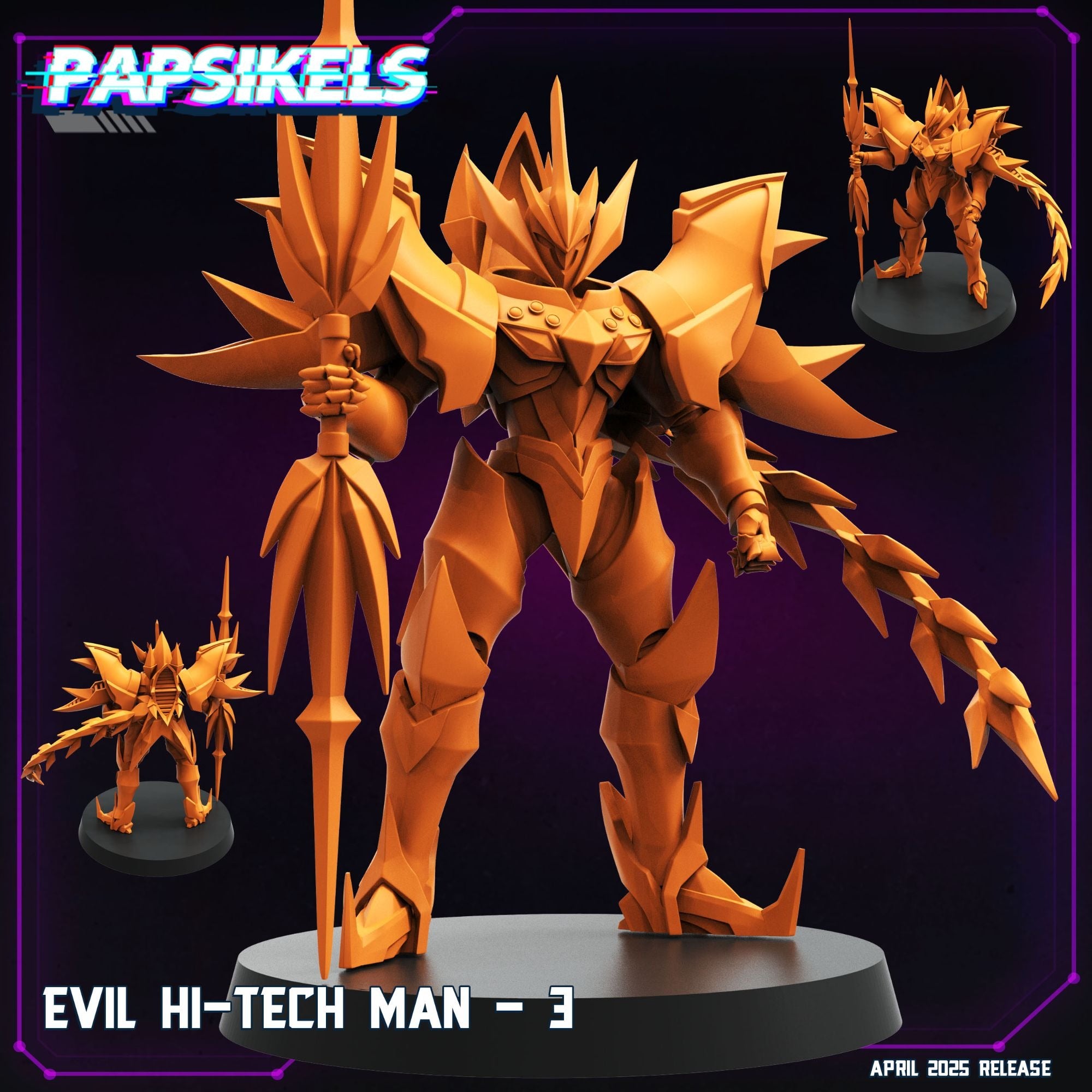 Evil Hi-Tech Man - 3d Printed Miniature Sculpted by Papsikels Miniatures