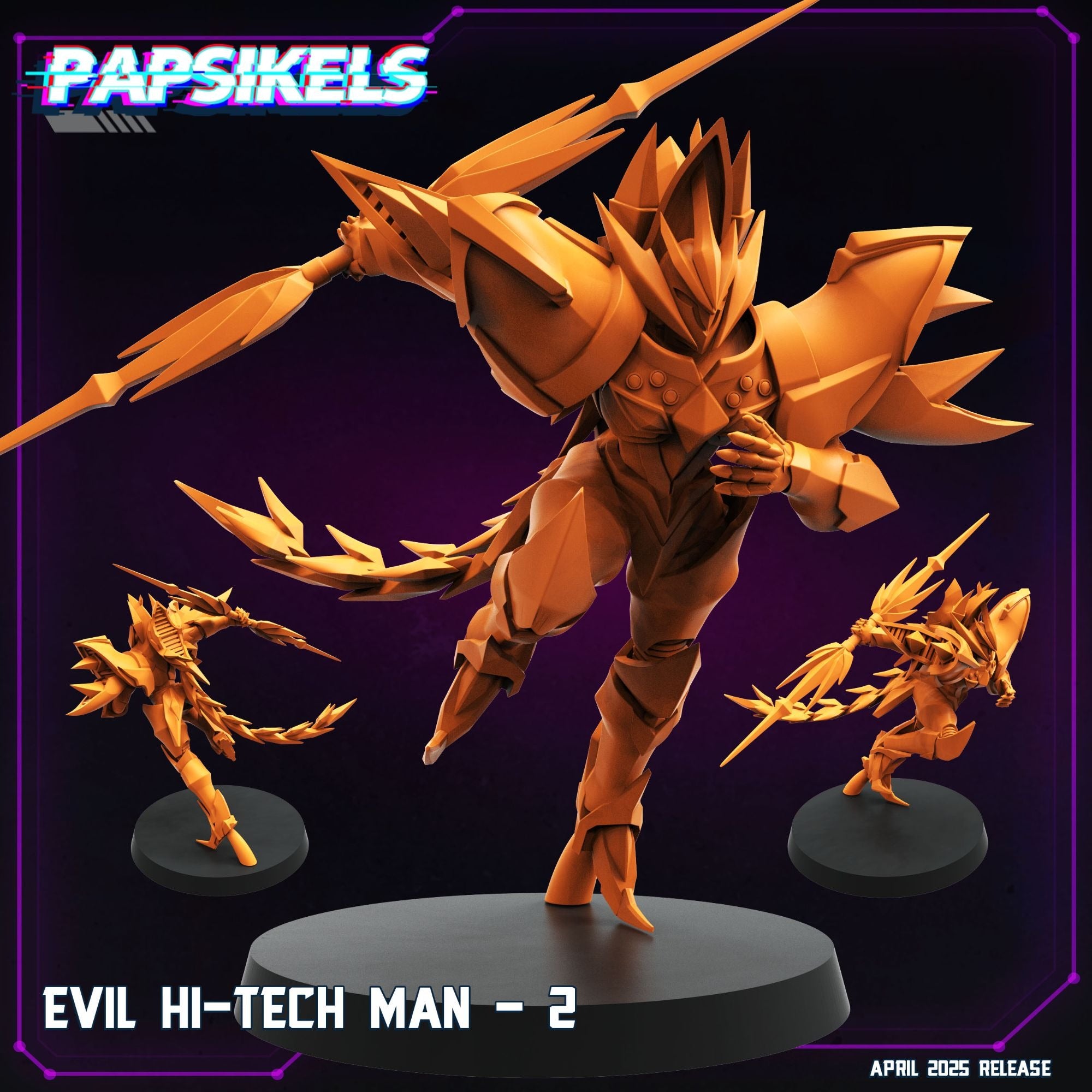 Evil Hi-Tech Man - 3d Printed Miniature Sculpted by Papsikels Miniatures