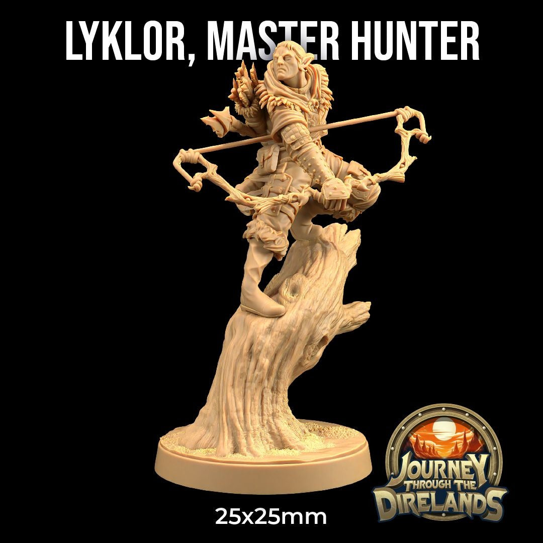 Lyklor, Master Hunter - Journey Through the Direlands - 3d Printed Miniature Sculpted by Dragon Trappers Lodge