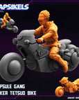 Capsule Gang Bikers - 3d Printed Miniature Sculpted by Papsikels Miniatures