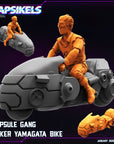 Capsule Gang Bikers - 3d Printed Miniature Sculpted by Papsikels Miniatures