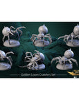 Golden Loom Crawlers - Gilded Wrath - 3d Printed Miniature Sculpted by White Werewolf Tavern