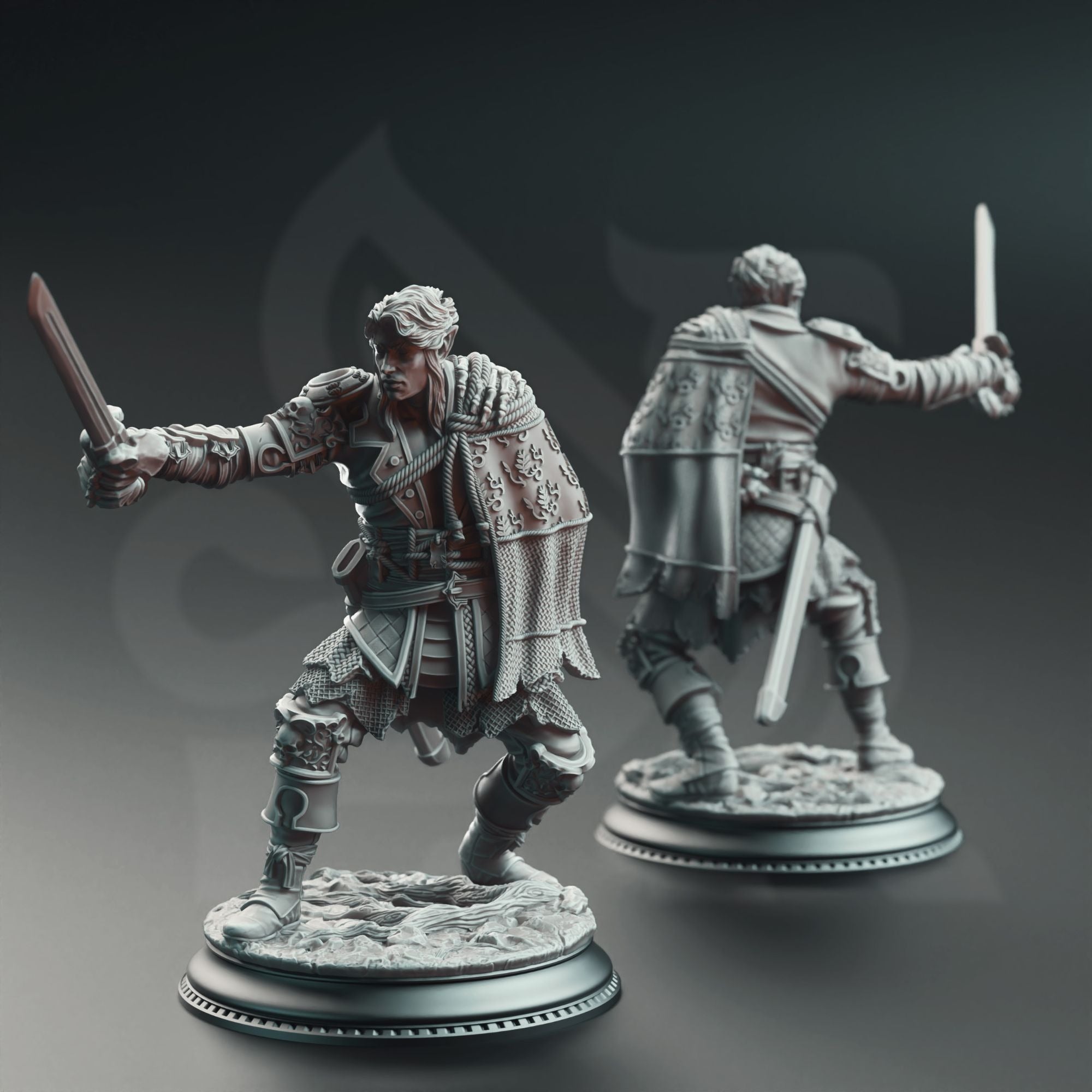 Corin of Lamhet, Half-Elf Duelist - 3d Printed Miniature Sculpted by DM Stash