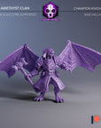 Champion Knights - Amethyst Clan Gargoyles - 3d Printed Miniature Sculpted by Blackcrest Miniatures