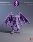 Champion Knights - Amethyst Clan Gargoyles - 3d Printed Miniature Sculpted by Blackcrest Miniatures