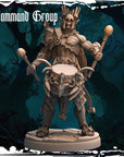 Dark Elf Command Group Drummer - Army of Darkness: Dark Elves - 3d Printed Miniature Sculpted by Monolith Arts