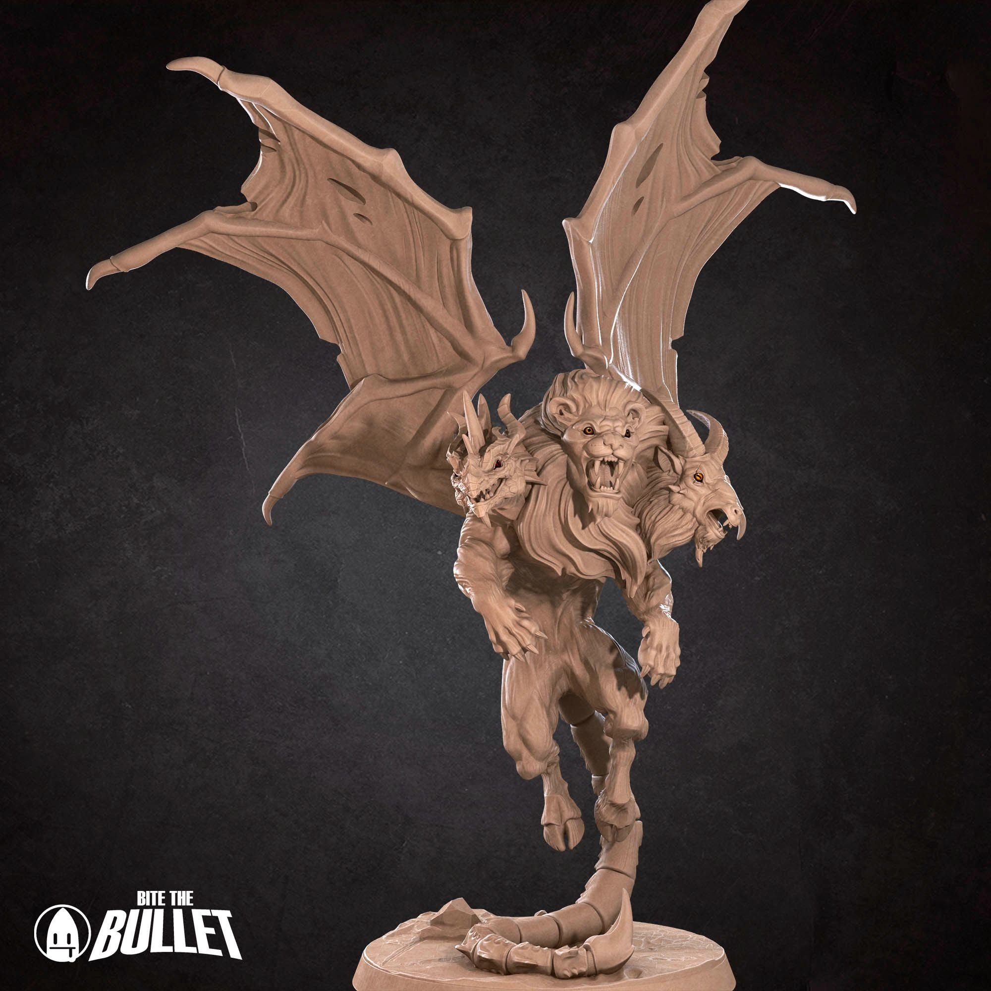 Quimera, Chimera - Iconic Monsters - 3d Printed Miniature sculpted by Bite the Bullet