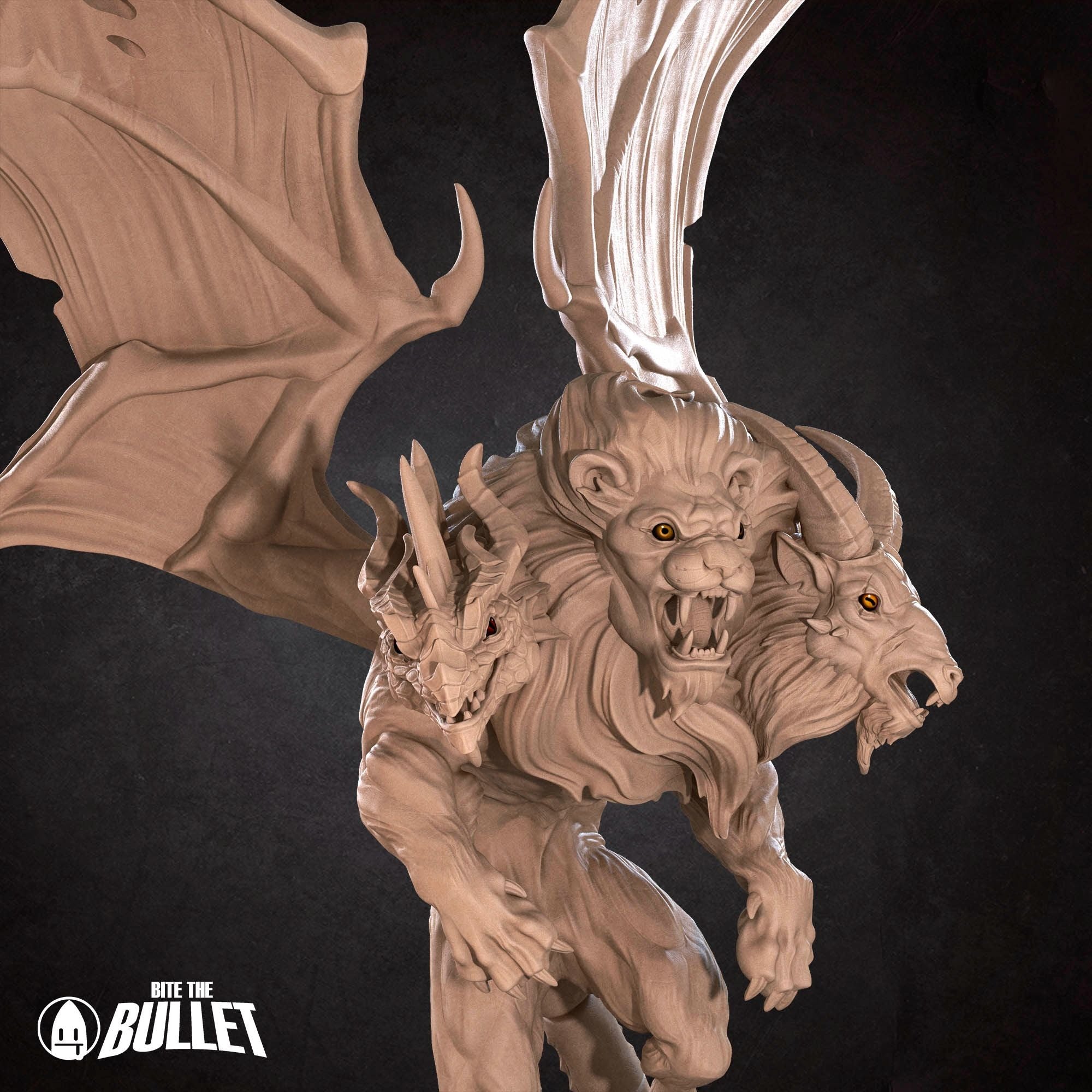 Quimera, Chimera - Iconic Monsters - 3d Printed Miniature sculpted by Bite the Bullet