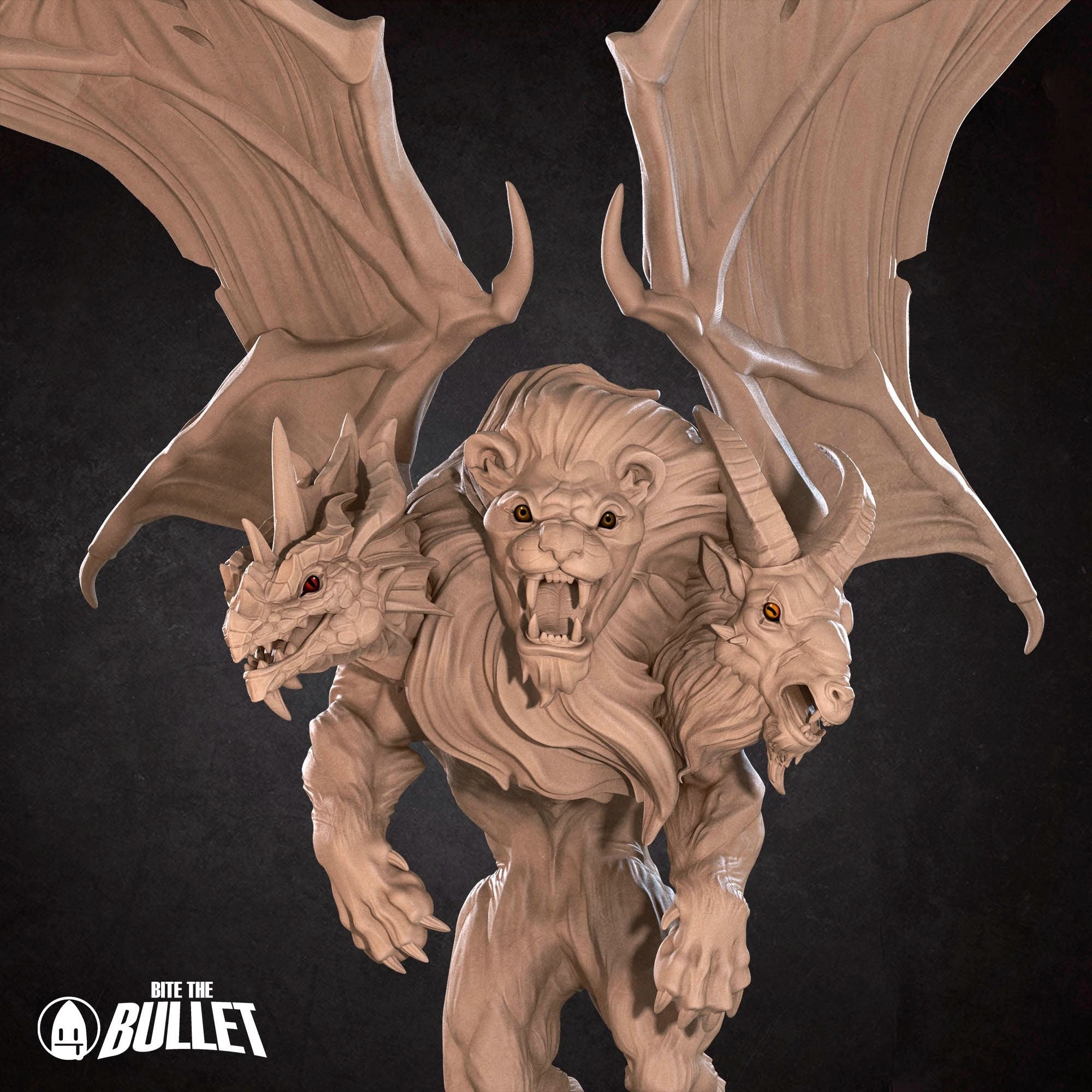 Quimera, Chimera - Iconic Monsters - 3d Printed Miniature sculpted by Bite the Bullet