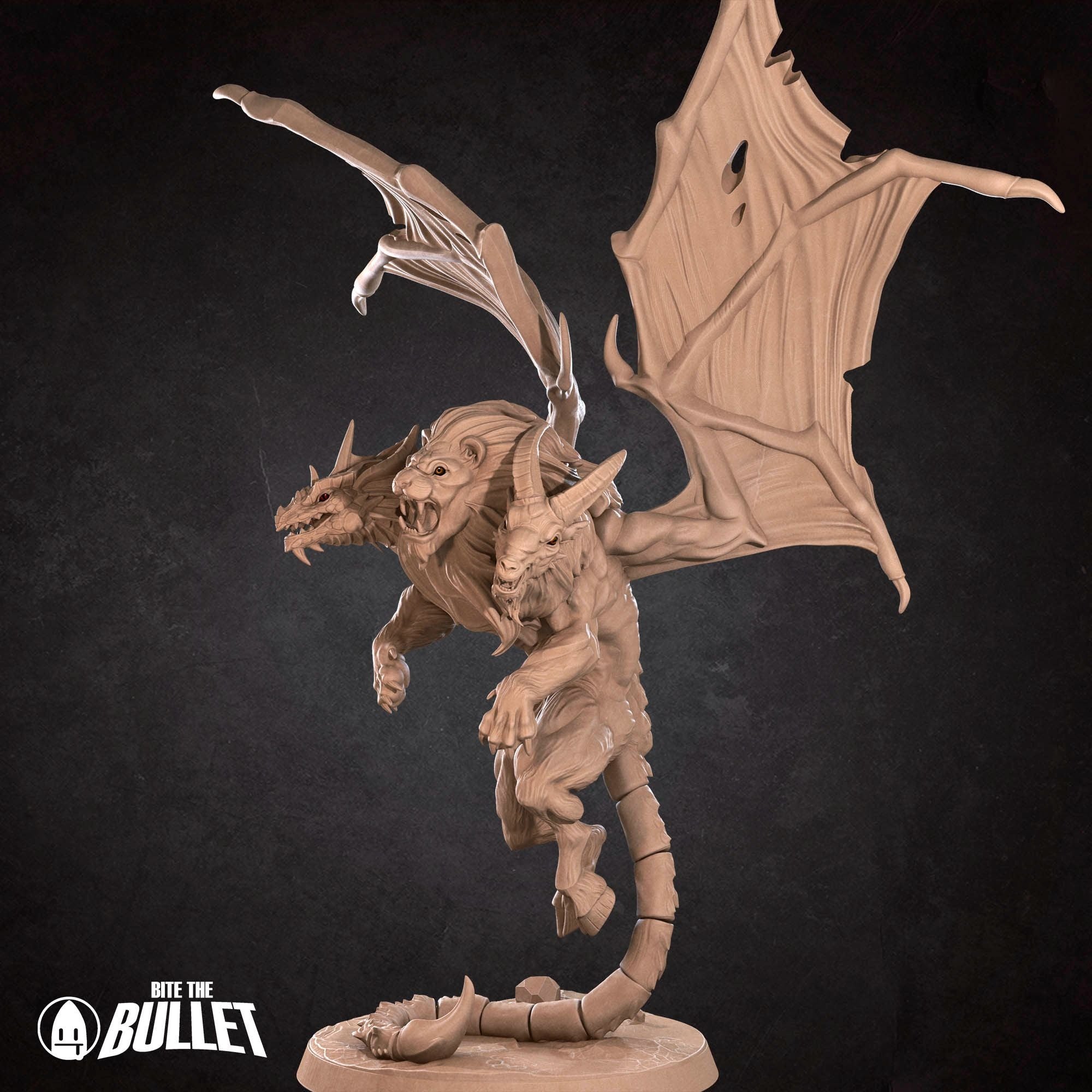 Quimera, Chimera - Iconic Monsters - 3d Printed Miniature sculpted by Bite the Bullet