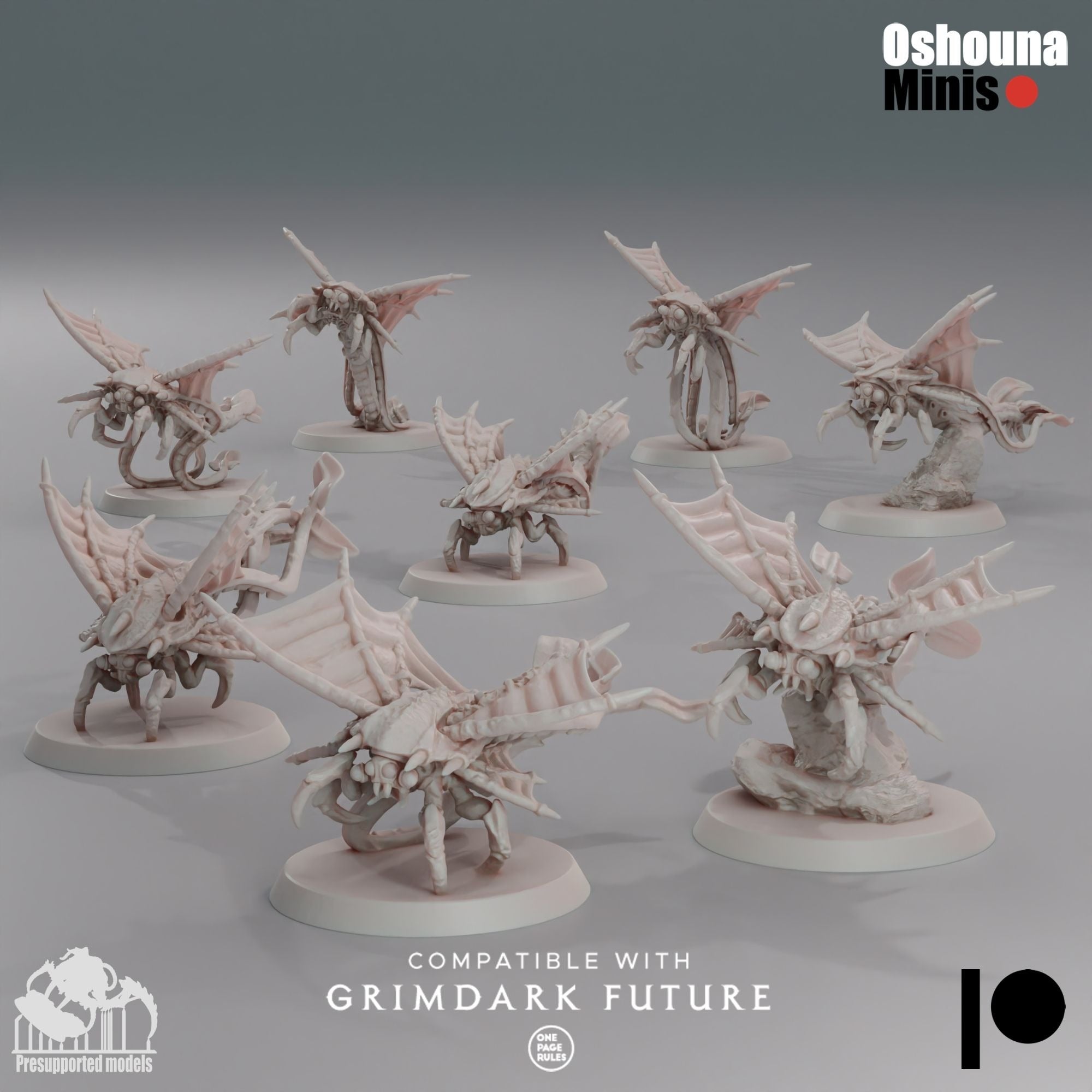 Flying Spikespitters - Deep Hive - 3d Printed Miniature by OshounaMinis