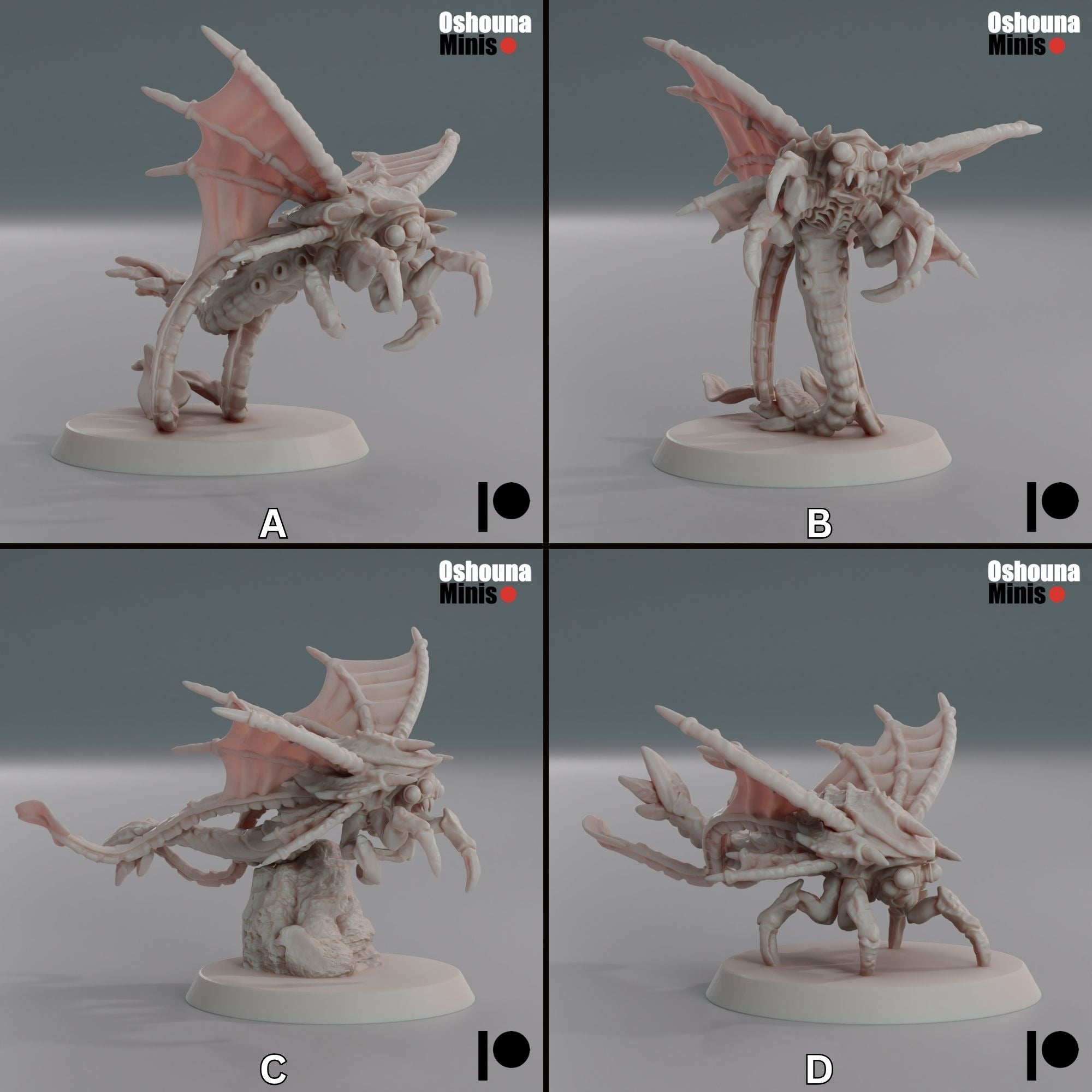 Flying Spikespitters - Deep Hive - 3d Printed Miniature by OshounaMinis