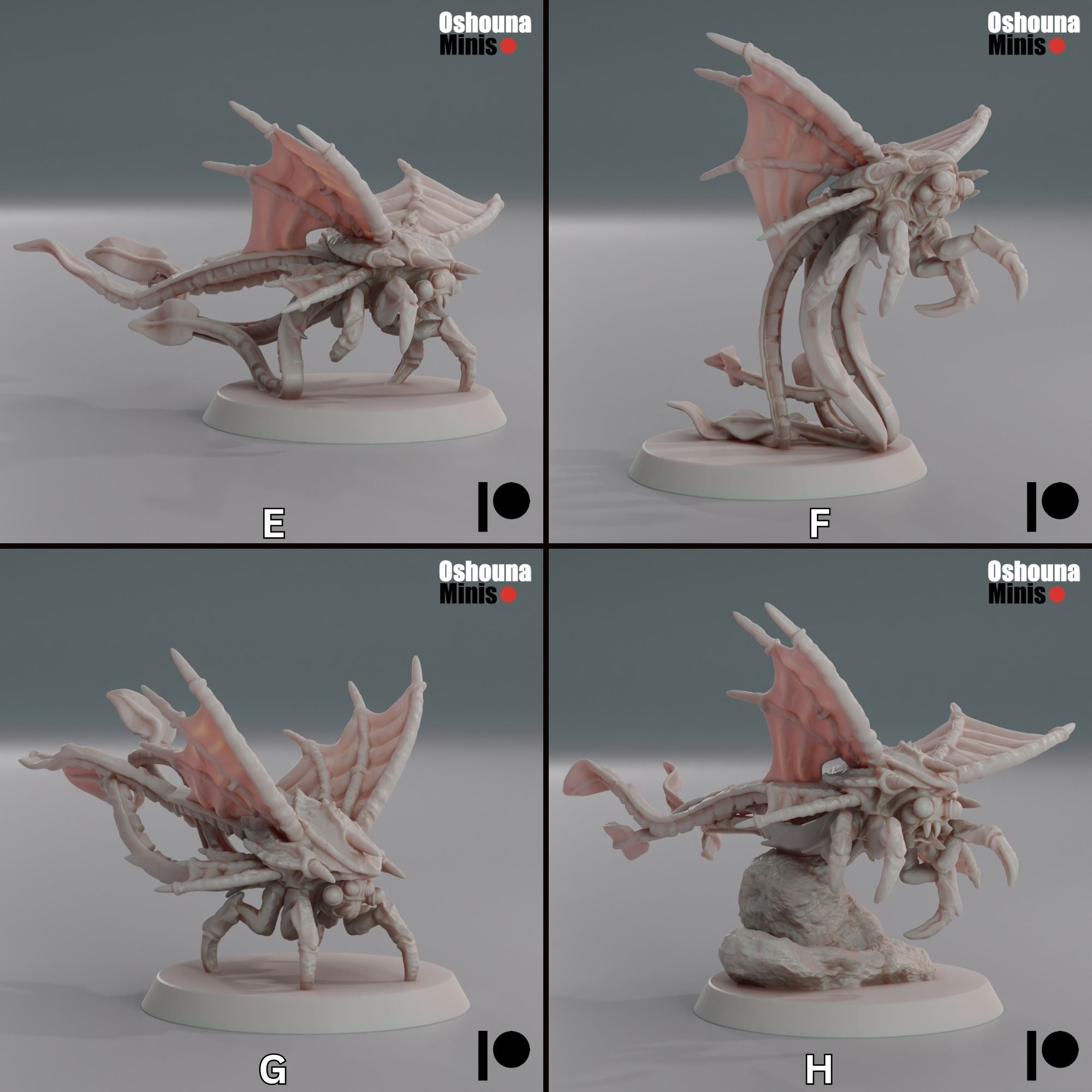 Flying Spikespitters - Deep Hive - 3d Printed Miniature by OshounaMinis