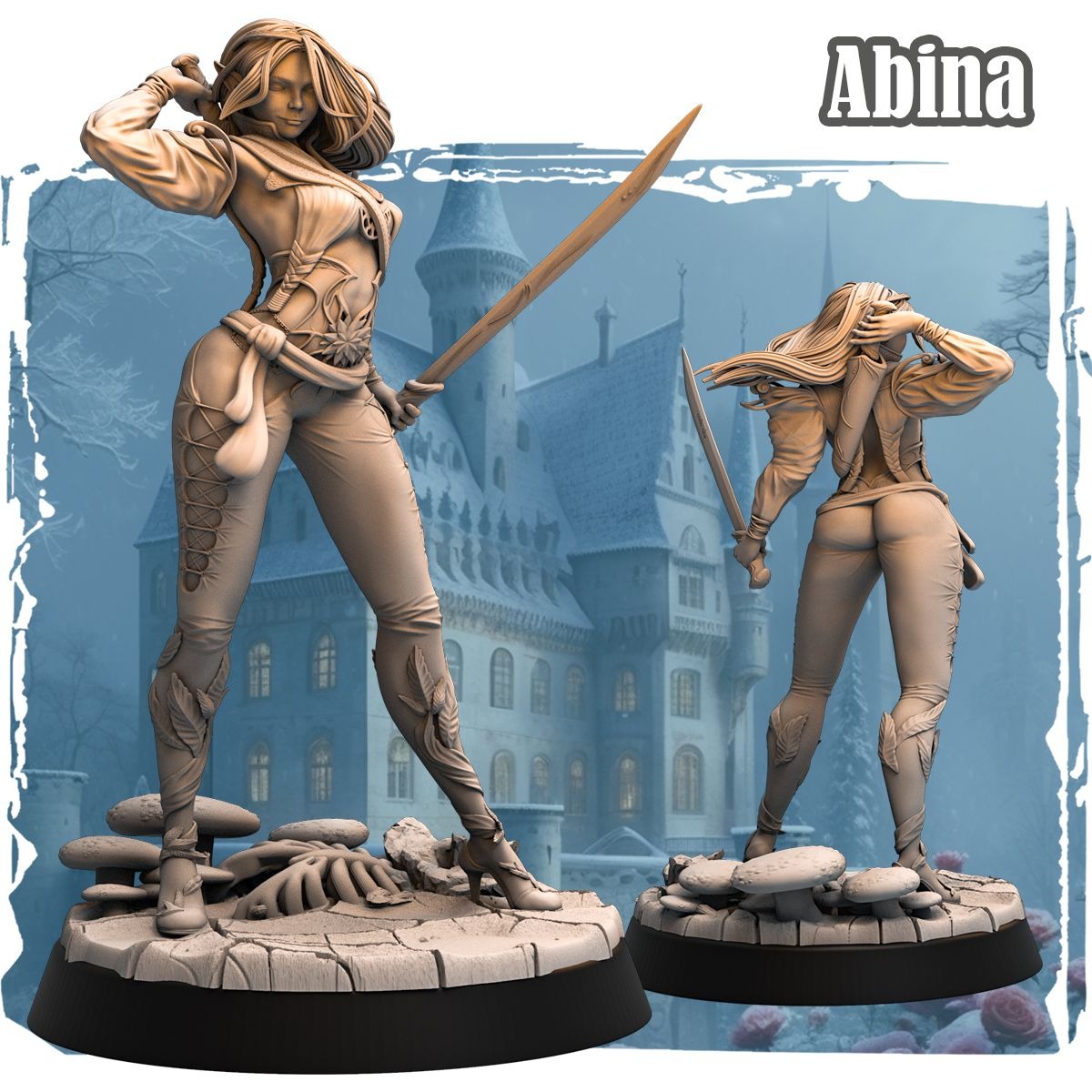 Abina - Amazing Adventures - 3d Printed Miniature Sculpted by Haito