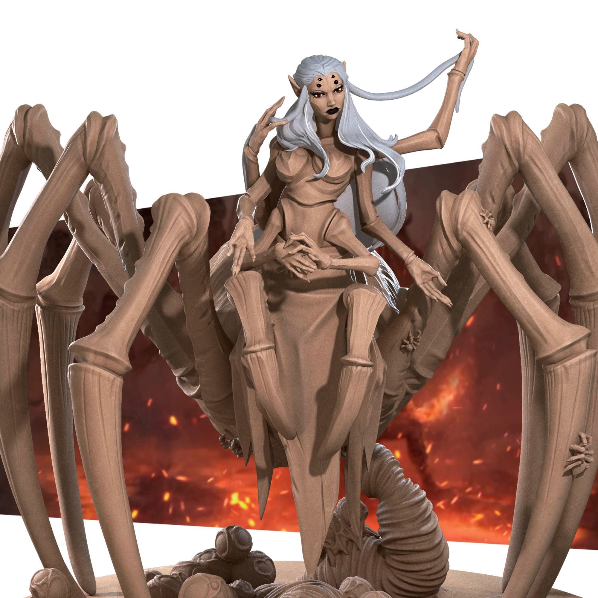 Lolth, Queen of Spiders - Iconic Monsters - 3d Printed Miniature sculpted by Bite the Bullet