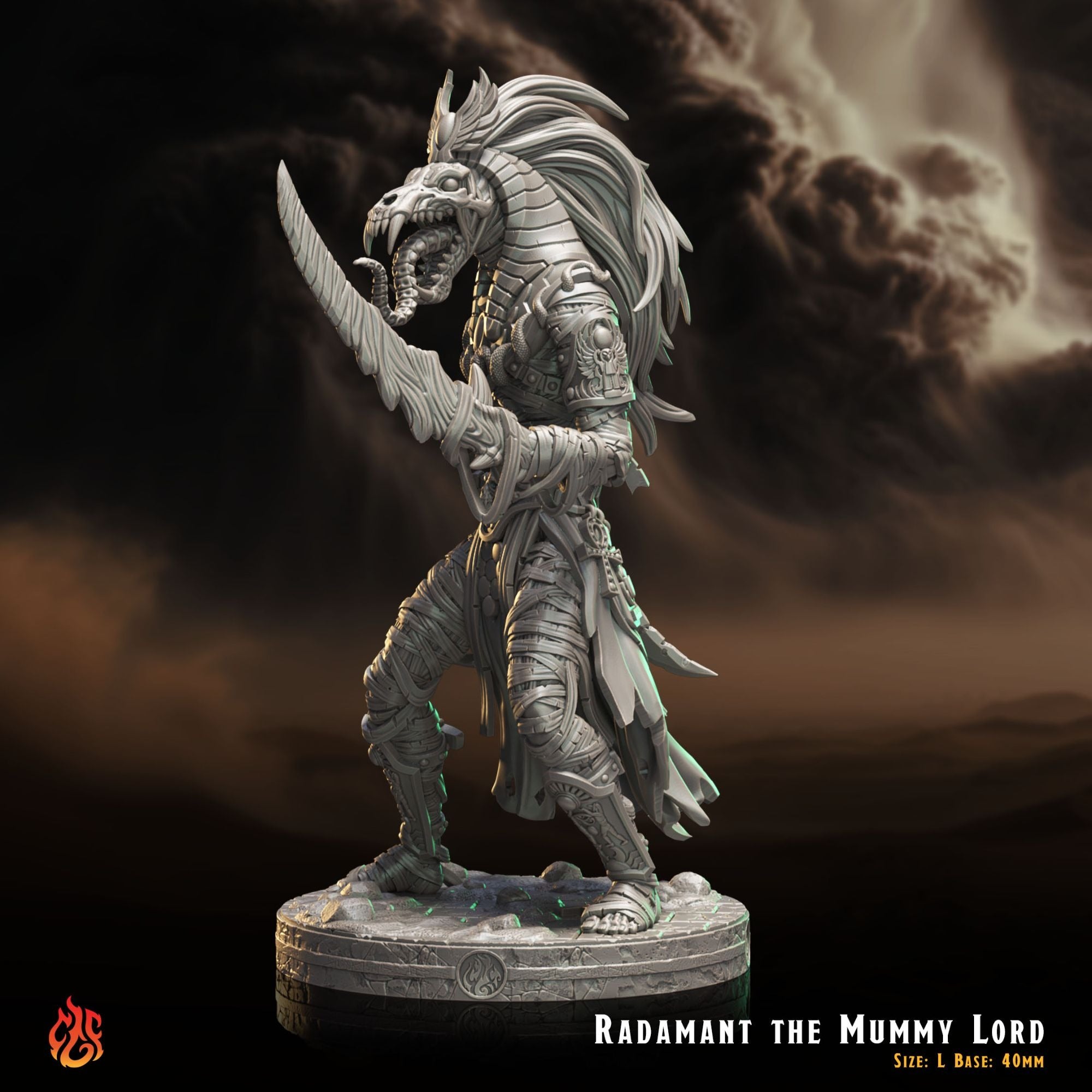 The Mummy Lord - 3d Printed Miniature Sculpted by Crippled God Foundry