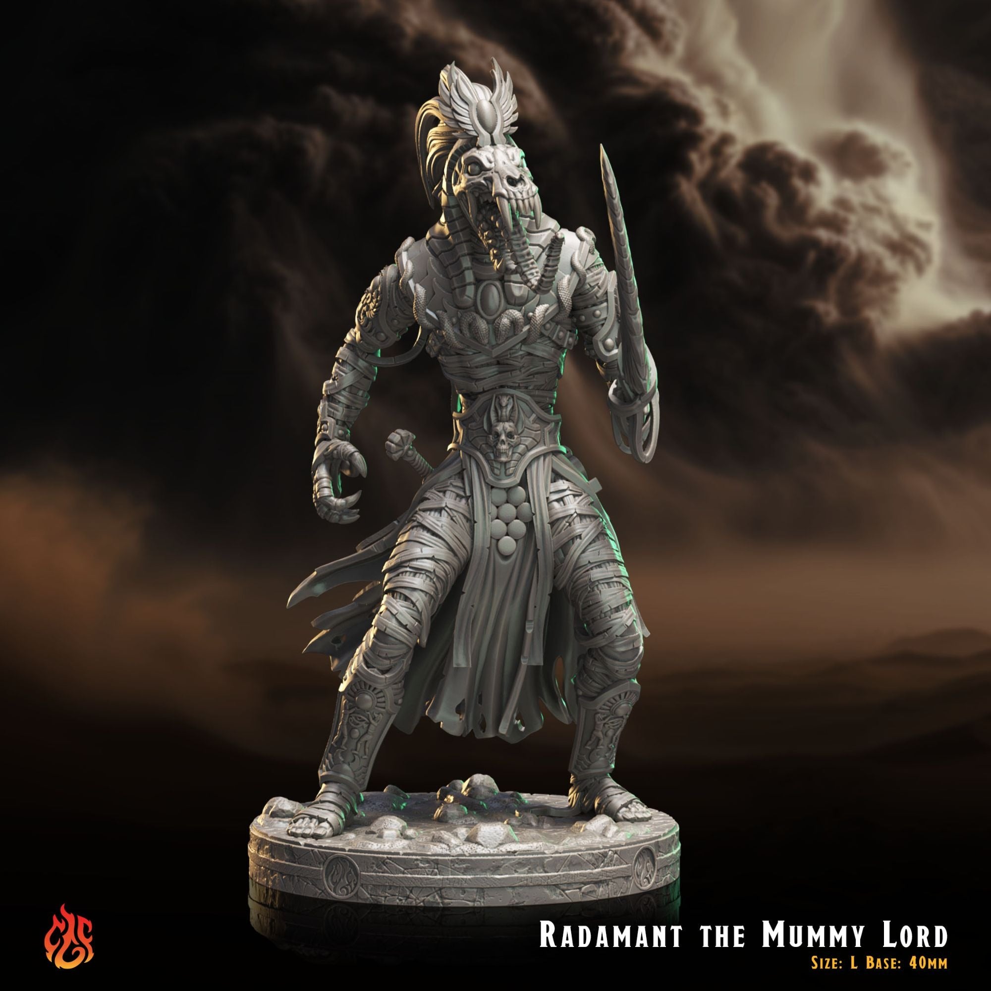 The Mummy Lord - 3d Printed Miniature Sculpted by Crippled God Foundry