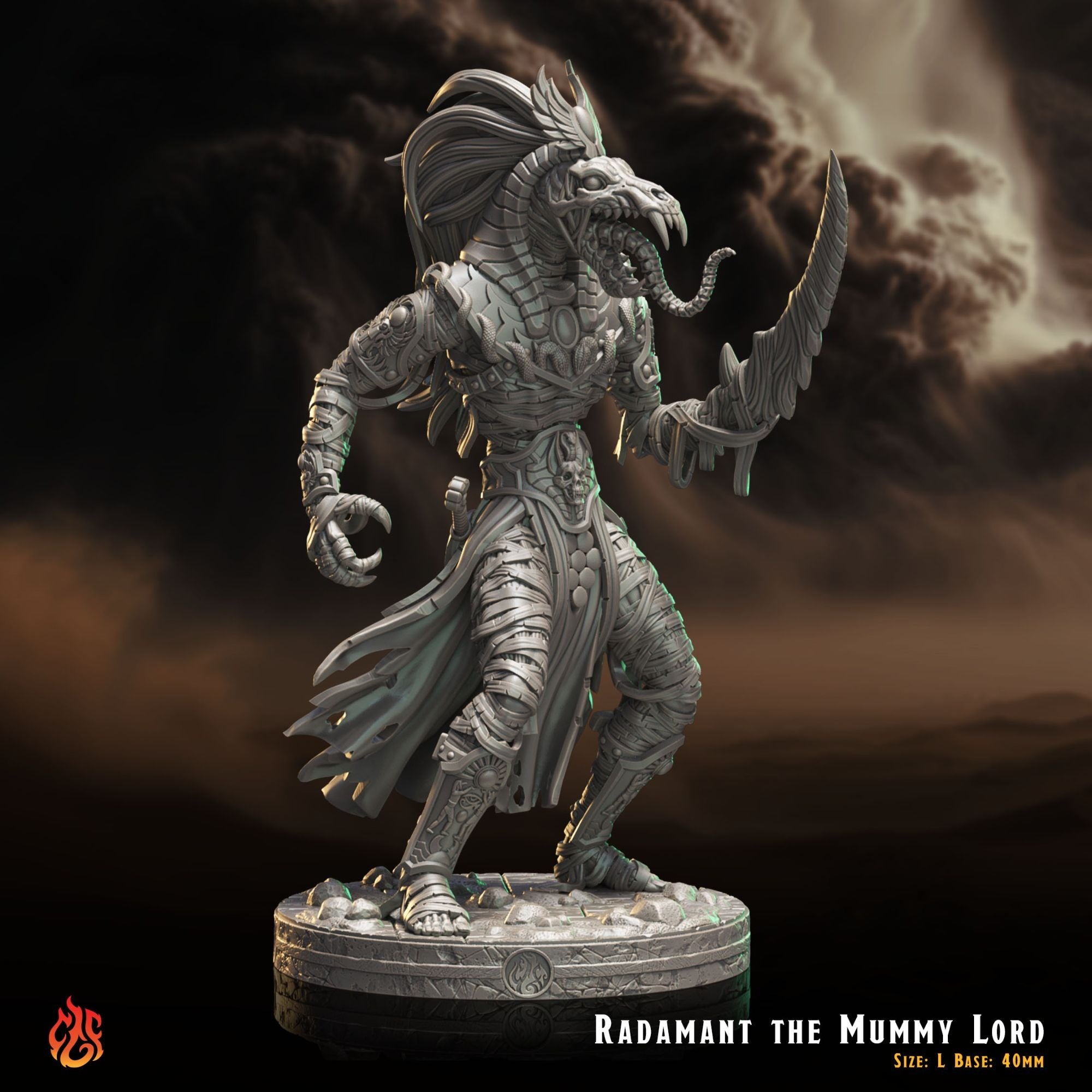 The Mummy Lord - 3d Printed Miniature Sculpted by Crippled God Foundry
