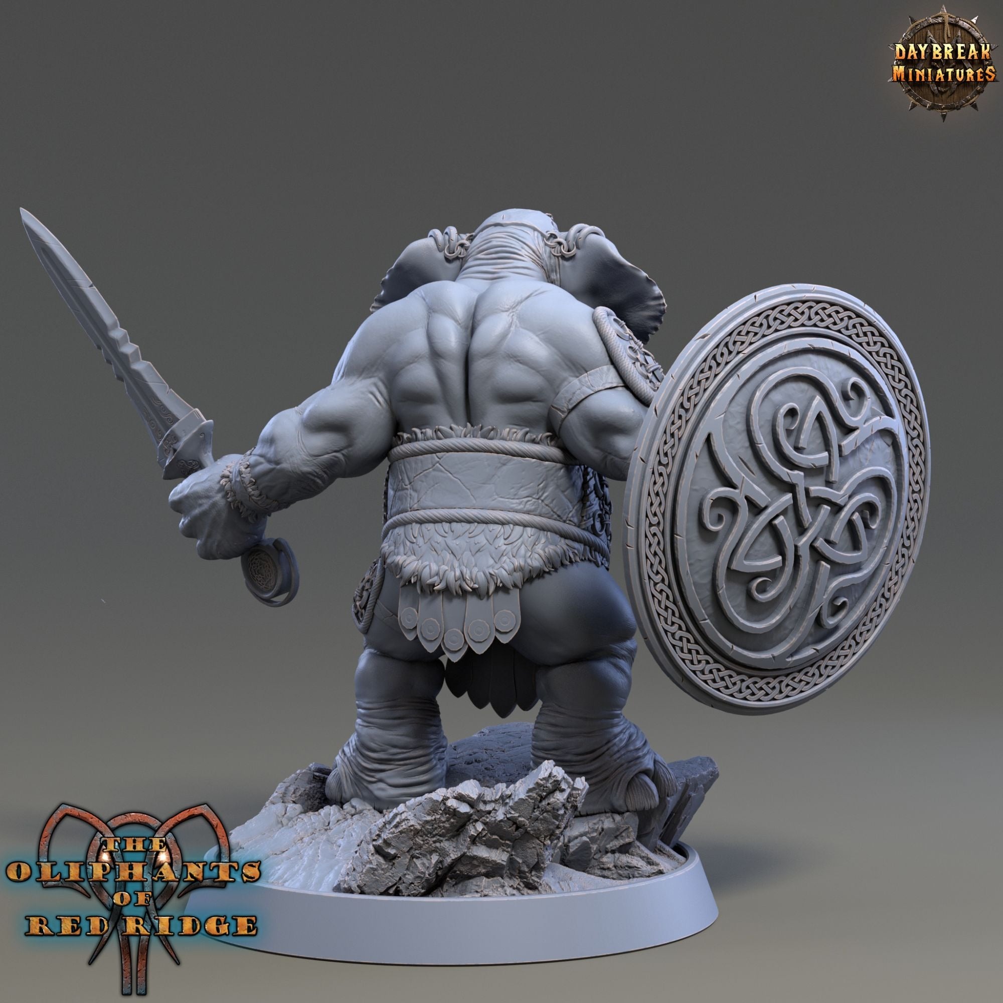Achilles Broken - Oliphaunts of Red Ridge - 3d Printed Miniature sculpted by Daybreak Miniatures
