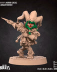 Halfling Daggerthrower - Horror Circus - 3d Printed Miniature sculpted by Bite the Bullet