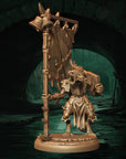 a statue of a creature holding a sword