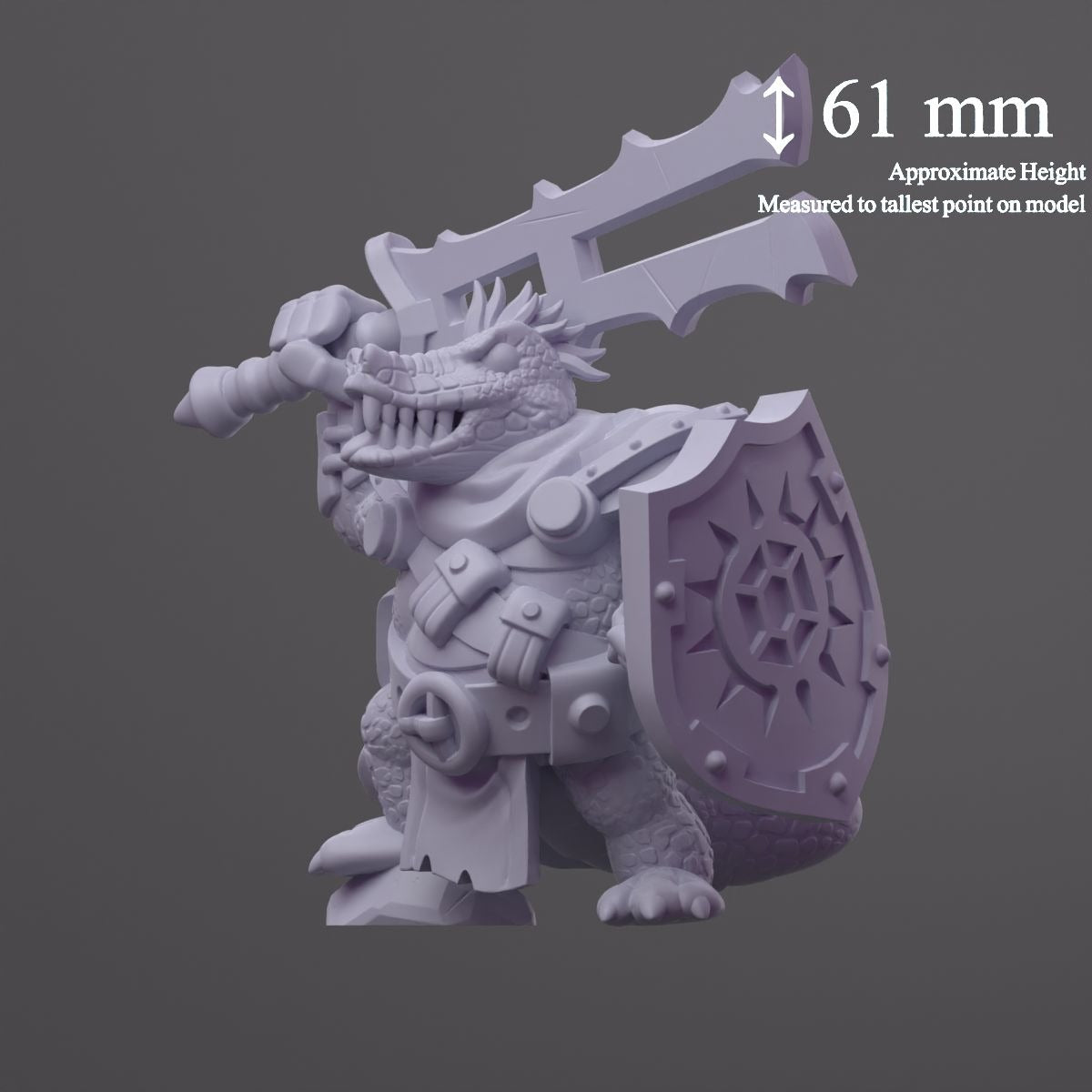 Kharva Brinefang, Crocodile Sentinel - 3d Printed Miniature by DiceHeads