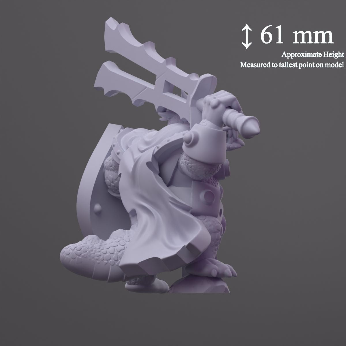 Kharva Brinefang, Crocodile Sentinel - 3d Printed Miniature by DiceHeads
