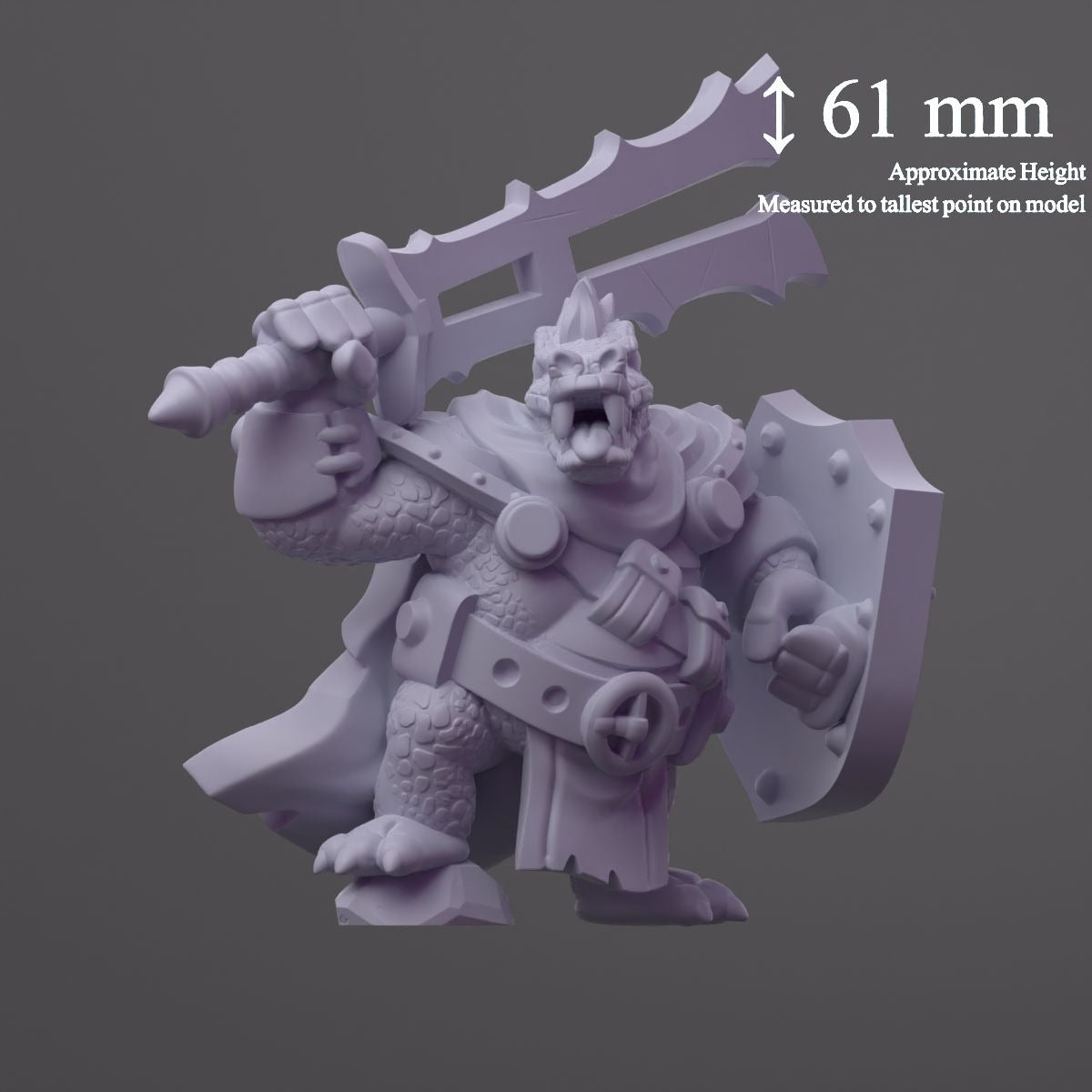 Kharva Brinefang, Crocodile Sentinel - 3d Printed Miniature by DiceHeads
