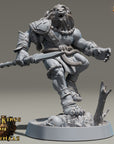 King Gutterung - Kings of Karmaaz (Lionfolk) - 3d Printed Miniature sculpted by Daybreak Miniatures