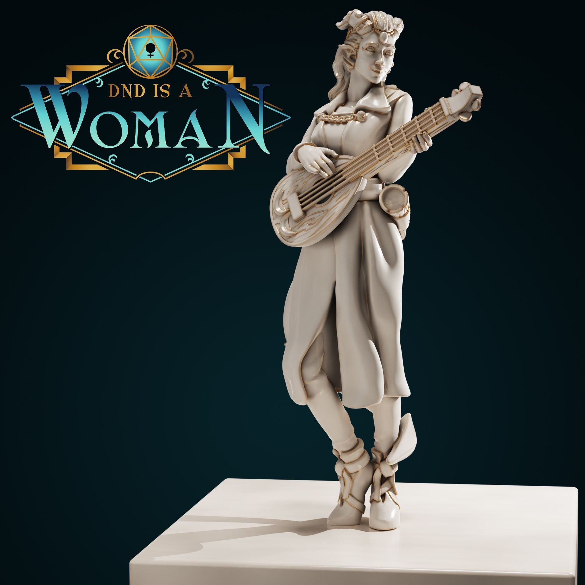 Tiefling Bard – Stephina - 3d Printed Miniature by DND Is A Woman