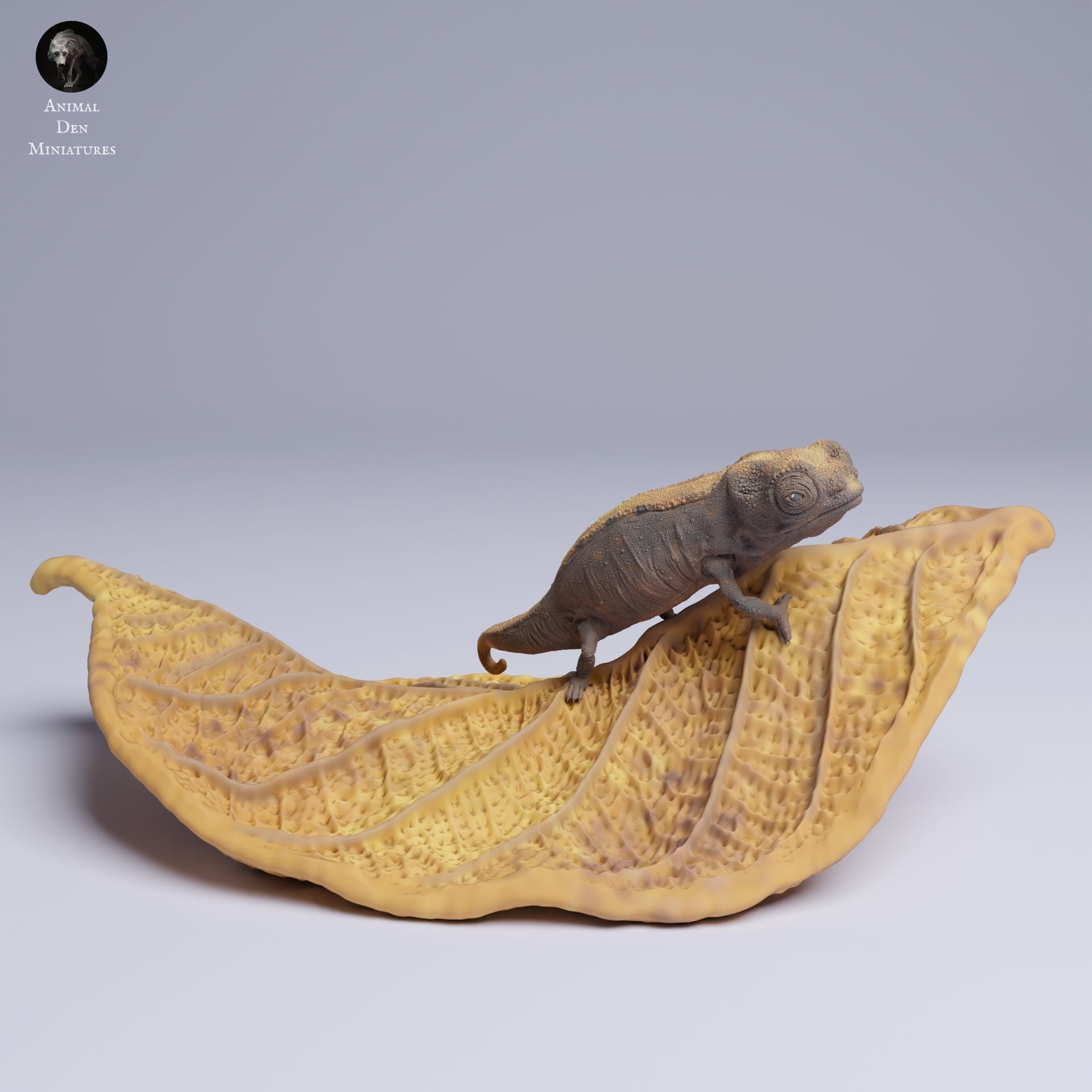 Nosy Hara Leaf Chameleon (Brookesia micra) - 3d Printed 3:1 Scale Miniature Sculpted by Animal Den
