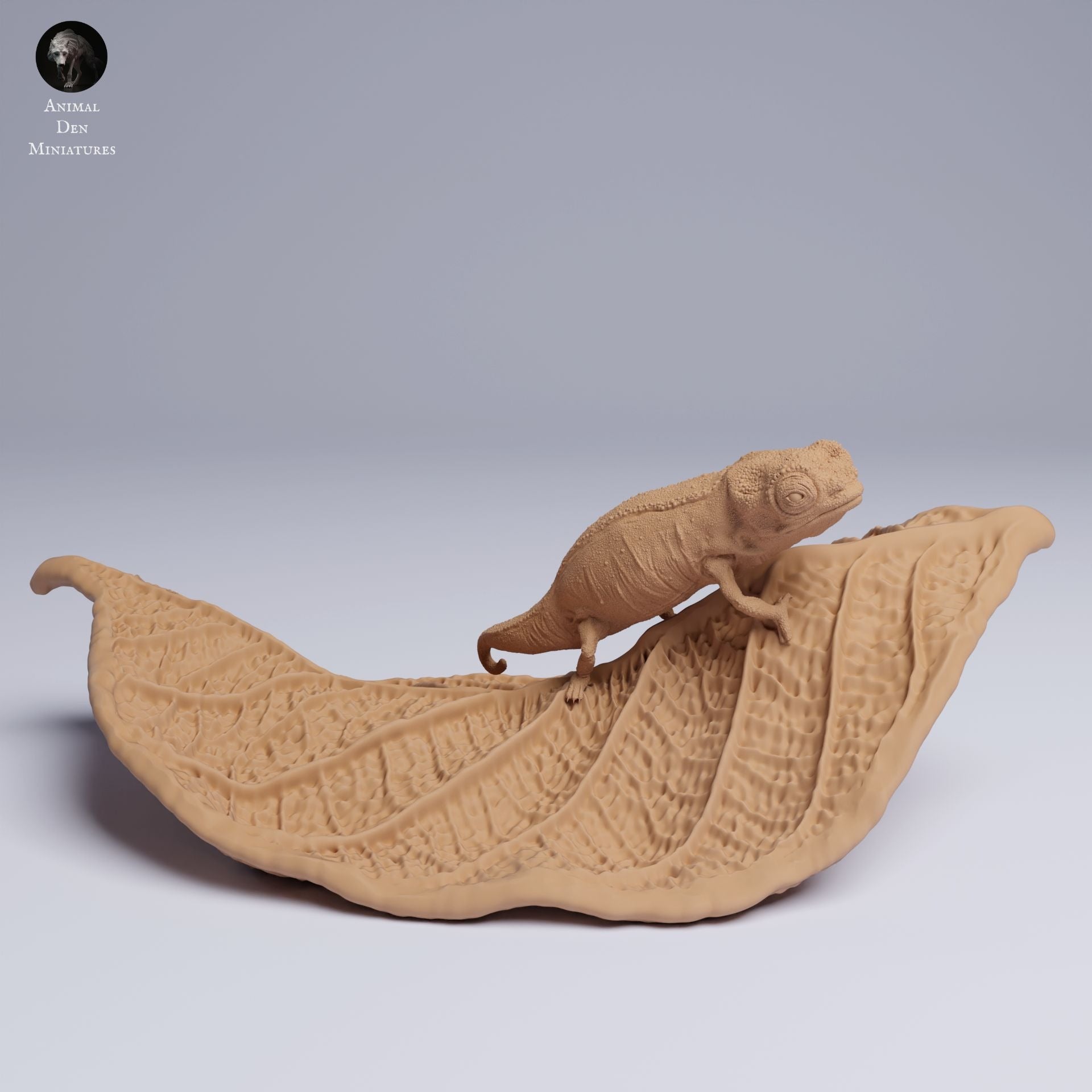 Nosy Hara Leaf Chameleon (Brookesia micra) - 3d Printed 3:1 Scale Miniature Sculpted by Animal Den
