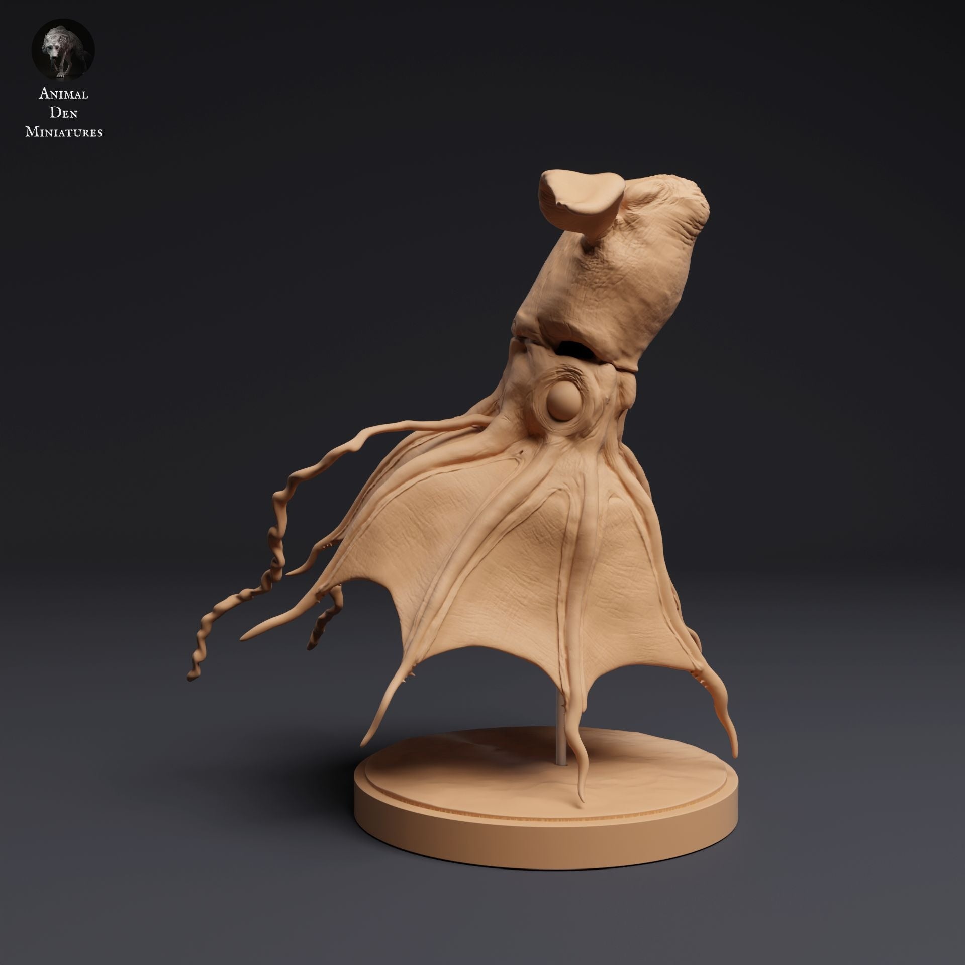 Vampire Squid - 3d Printed 1:2 Scale Miniature Sculpted by Animal Den