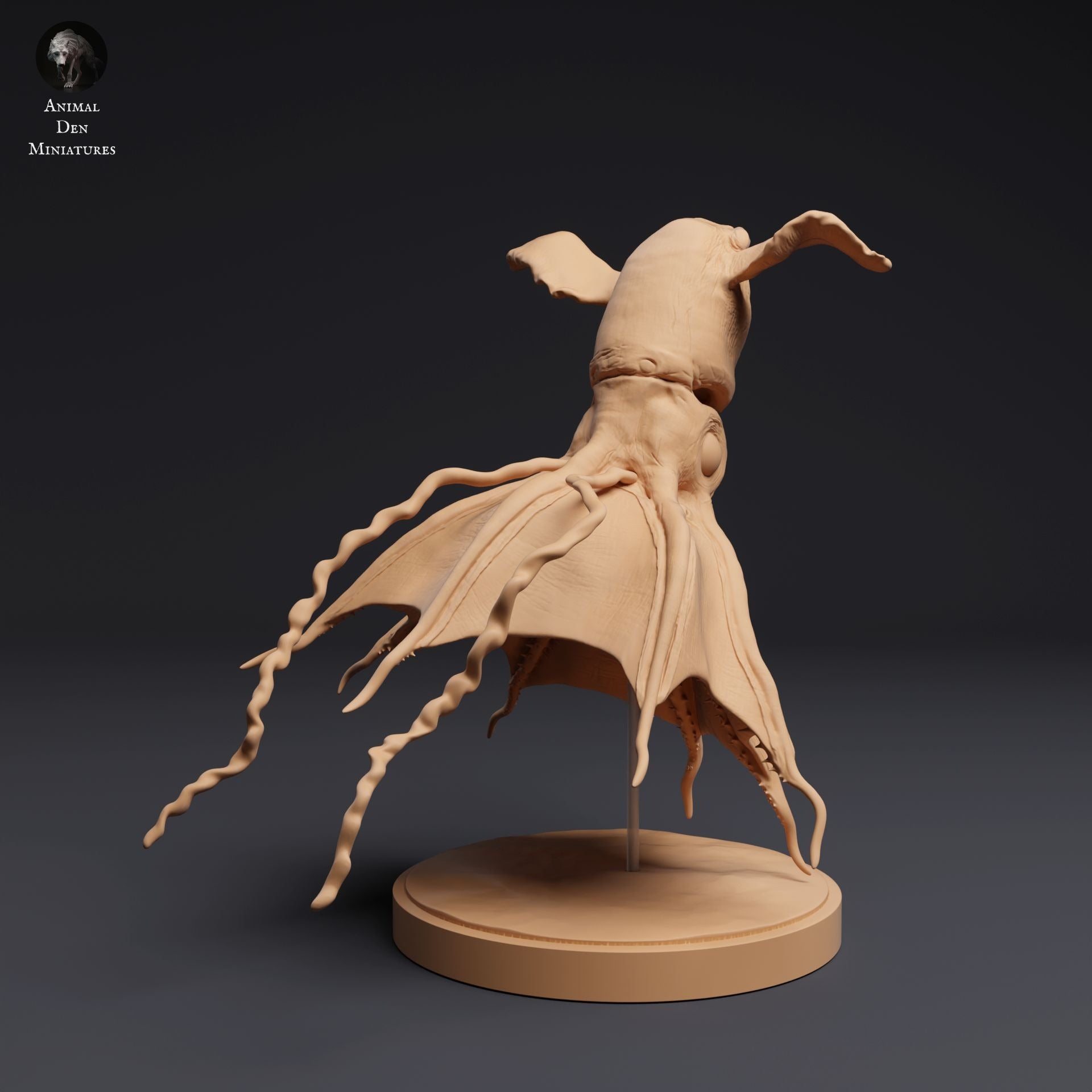 Vampire Squid - 3d Printed 1:2 Scale Miniature Sculpted by Animal Den