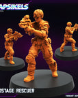 Hostage Rescuer - 3d Printed Miniature Sculpted by Papsikels Miniatures
