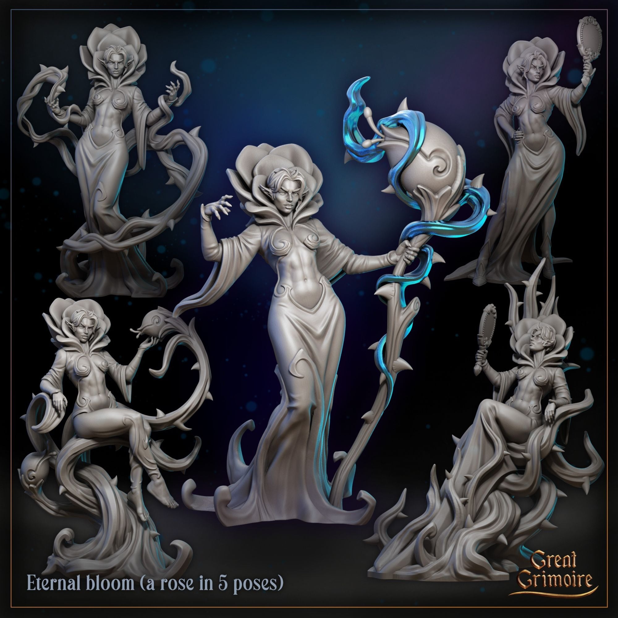 Eternal Bloom - 3d printed Miniature by Great Grimoire