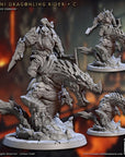 Delani Dragonlings with Riders - Magmaforged Dwarves of the Depths - 3d Printed Miniature sculpted by Artisan Guild
