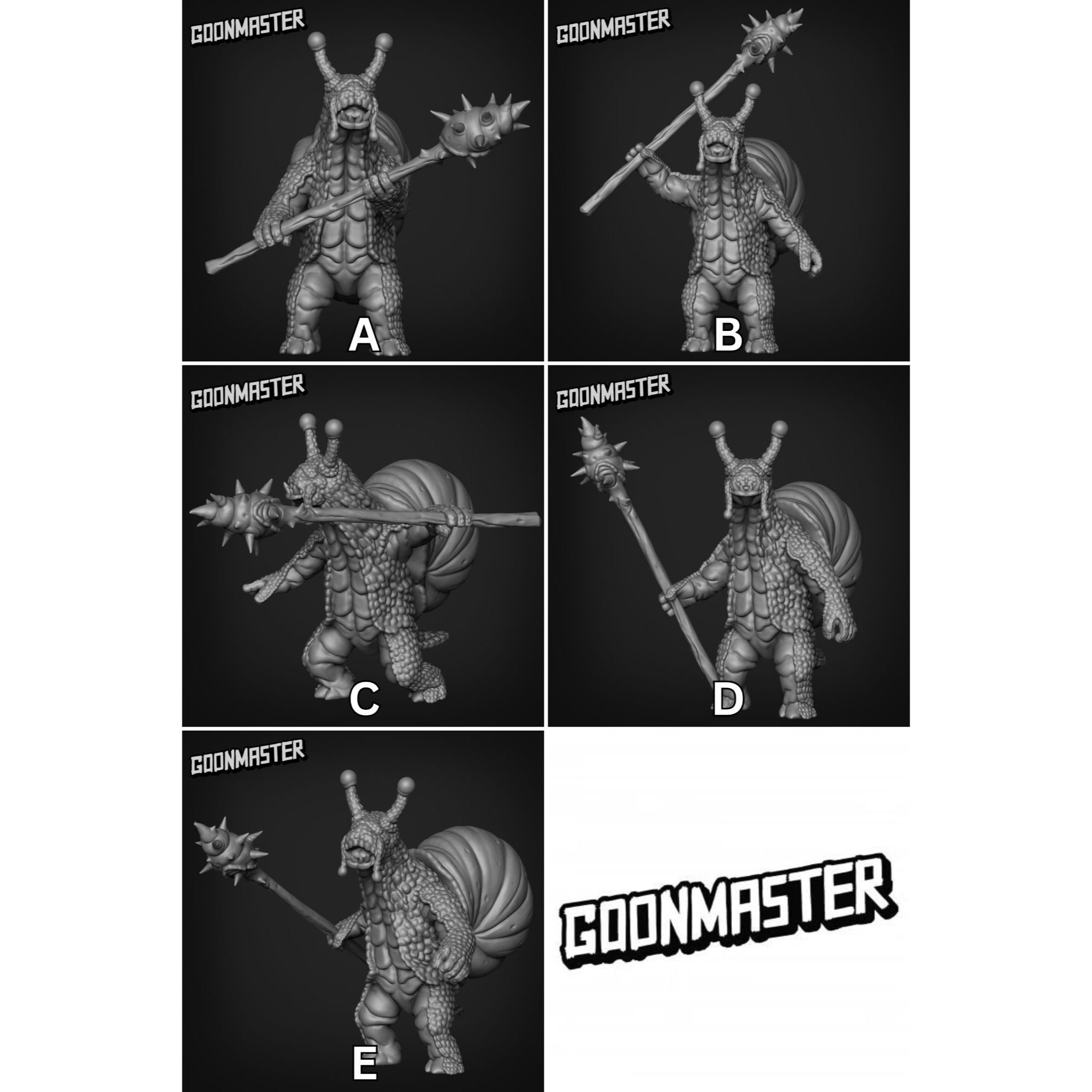 Snailfolk Spearmen - 3d Printed Miniature Sculpted by Goon Master Games