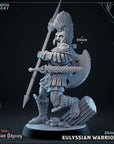 a statue of a man with a spear and shield