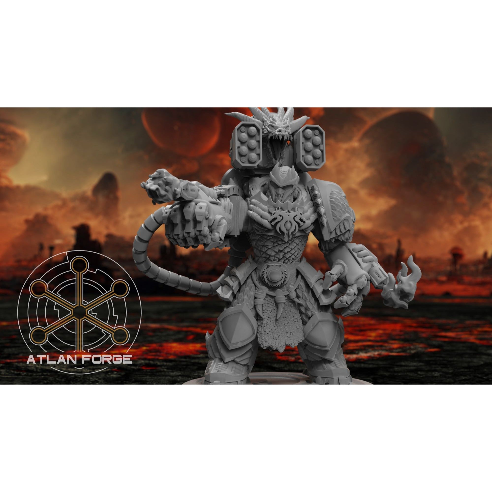 Dragon Aegis Incandescents - 3 Model Modular Unit 3d Printed Sculpted by Atlan Forge