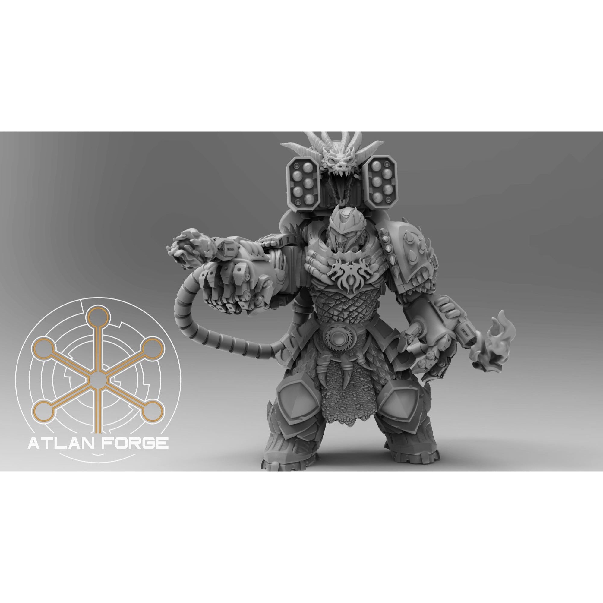 Dragon Aegis Incandescents - 3 Model Modular Unit 3d Printed Sculpted by Atlan Forge
