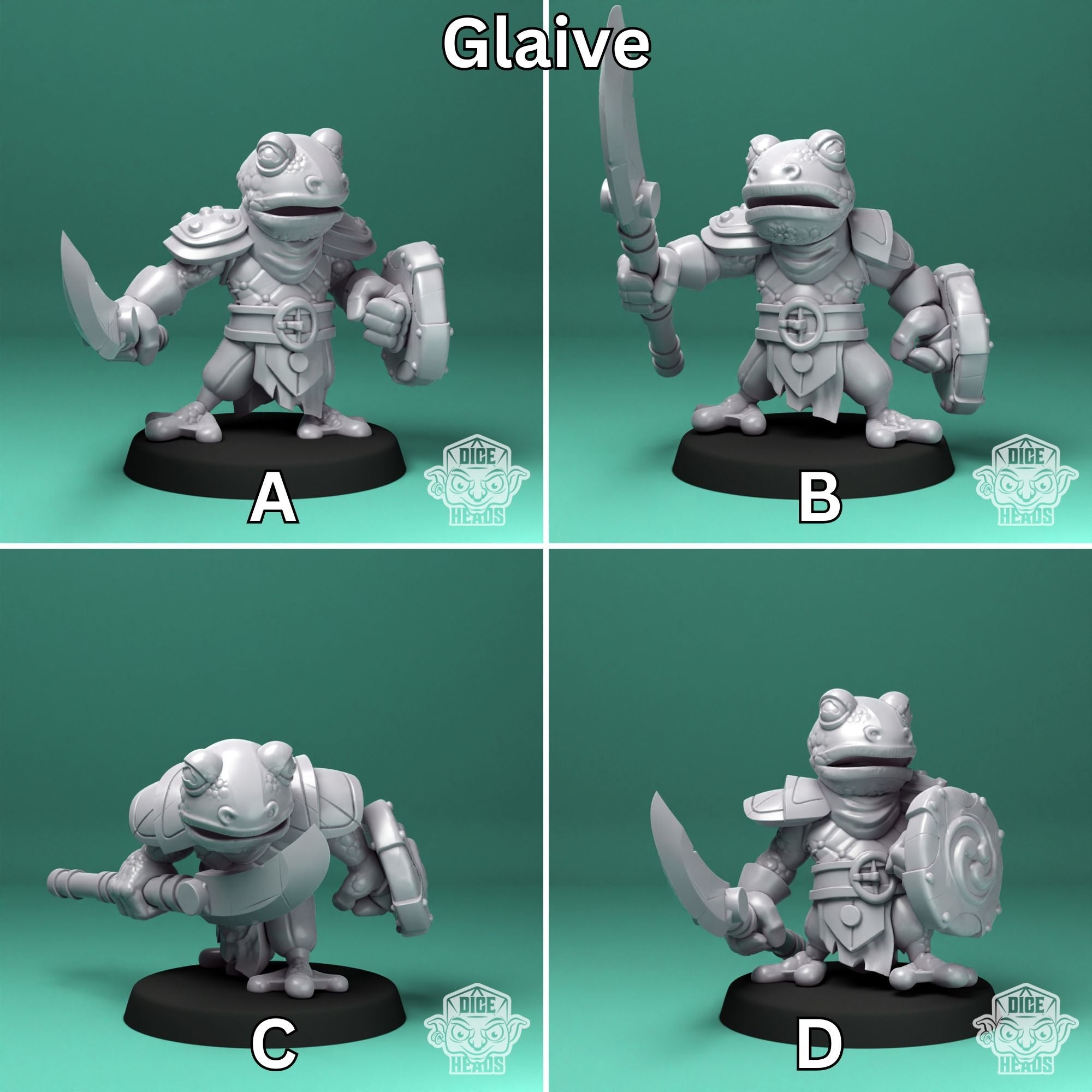 Frog Infantry - 3d Printed Miniature by DiceHeads