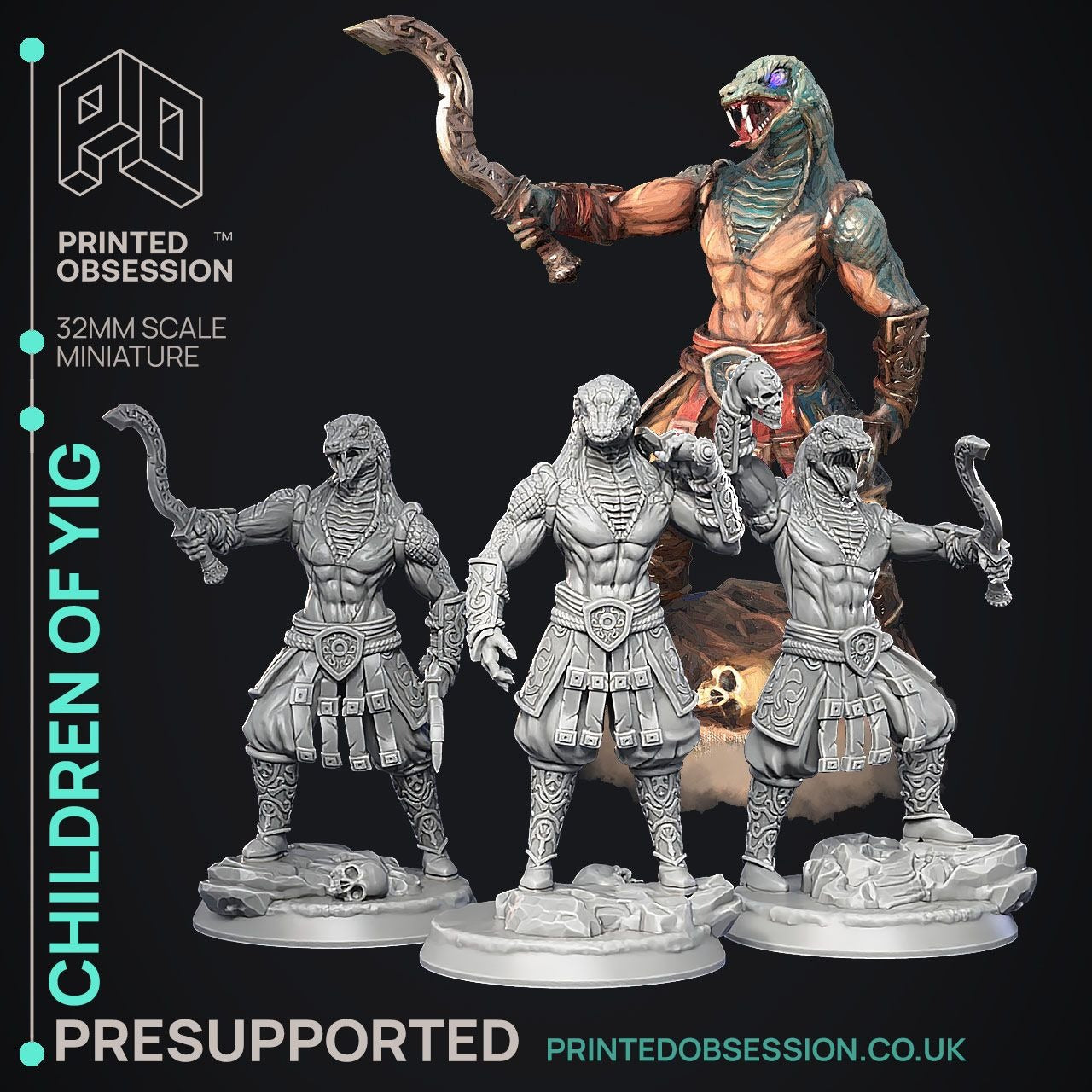 Children of Yig - The Wondering Desert - 3d Printed Miniature Sculpted by Printed Obsession