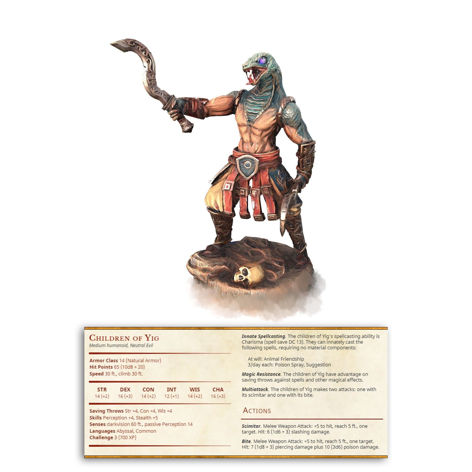 Children of Yig - The Wondering Desert - 3d Printed Miniature Sculpted by Printed Obsession
